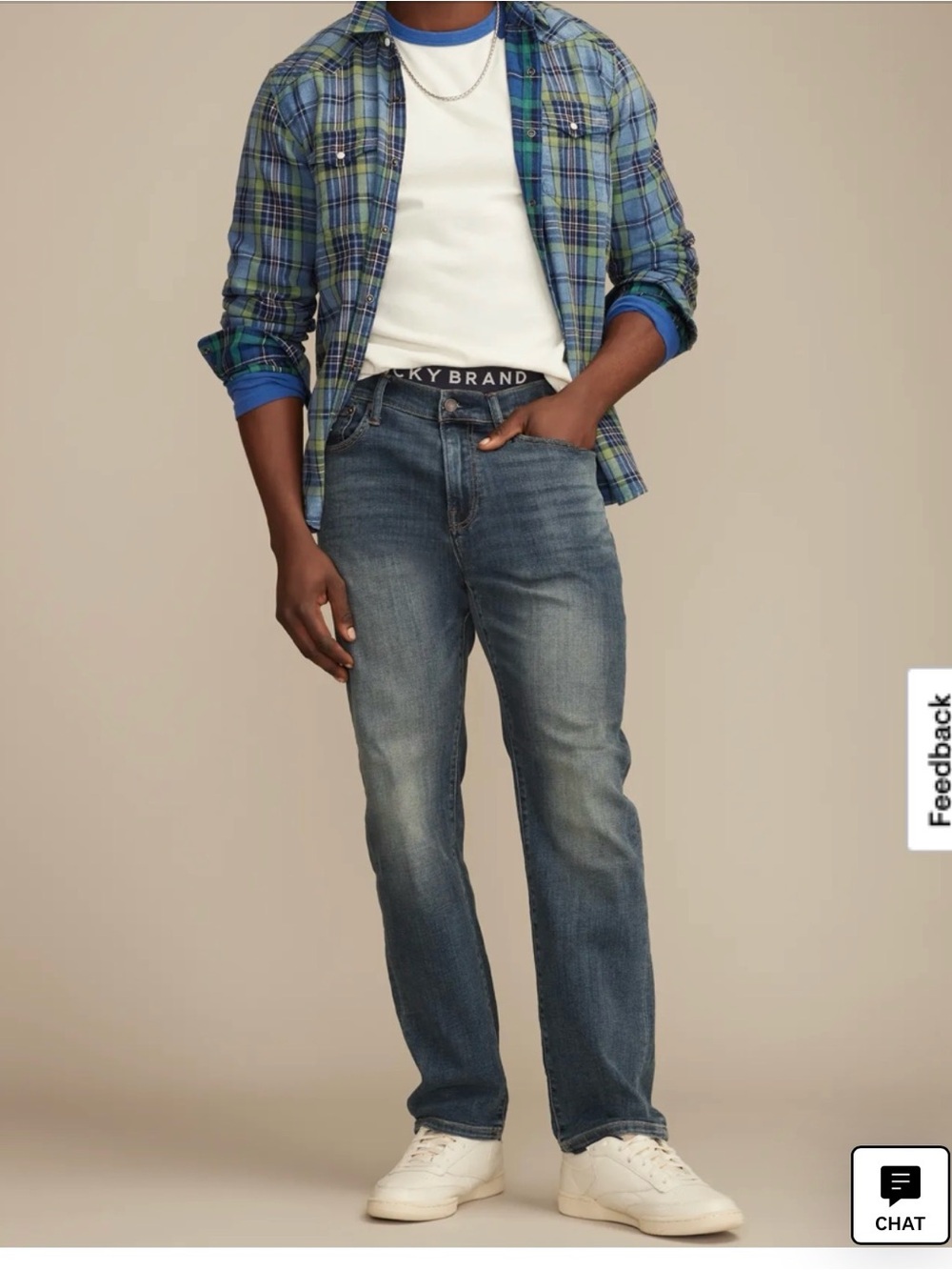 Lucky Brand Men's Slim Straight Washed Blue Jeans